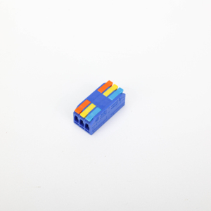Mini Reusable Compact Brass Terminal Block Push-in Lever Electric Cable Splice 16A 300V Power Connection Secure Inline Blue