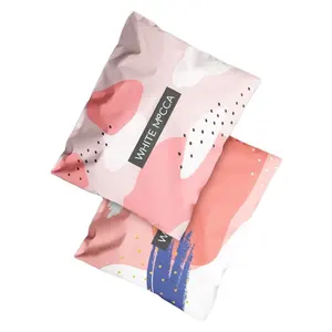 Enveloppes transparentes rose pour vêtements, design personnalisé, livraison écologique, lot de 50 enveloppes