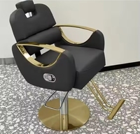 Nouvelle chaise de salon blanche en métal électroplaqué pour la coupe et la coloration des cheveux, avec levage simple en cuir, pouvant être retournée à l'envers, chaise de barbier