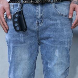 Pantalones Vaqueros Acampanados de Estilo Urbano con Lavado Claro y Diseño de Cremallera en el Tobillo, Personalizables con Logotipo, para Hombre, Corte Slim, Casual, Venta al por Mayor - Product Image 2