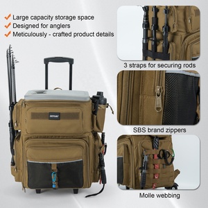 66l Rollende Tacklebox Met Koeler Grote Visserijtas Met Wielen Zoutwaterbestendige Rugzak - Product Image 6