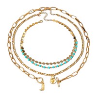 Bijoux transfrontaliers : Pendentif botte de cowboy bohème western, collier turquoise, forme en Y à plusieurs rangs avec pompons superposés