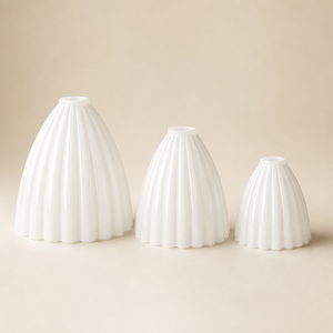 Paralume <span class=keywords><strong>in</strong></span> <span class=keywords><strong>Vetro</strong></span> Sodico-Calcico Soffiato a Mano con Bordo Ondulato, Bianco Opale, per Lampada a Sospensione, Ricambio per Illuminazione Casa e Hotel - Product Image 2