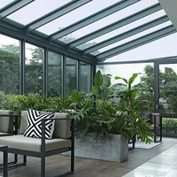Rumah teras taman Musim Dingin prefabrikasi rumah kaca Modern berdiri bebas 4 musim ruang matahari aluminium Sunroom