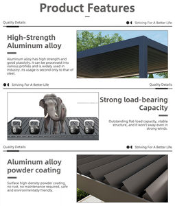 Gazebo en aluminium sur mesure avec <span class=keywords><strong>toit</strong></span> fixe à pignon, pergola classique <span class=keywords><strong>pour</strong></span> la cour de villa et la zone de loisirs du <span class=keywords><strong>jardin</strong></span> - Product Image 5