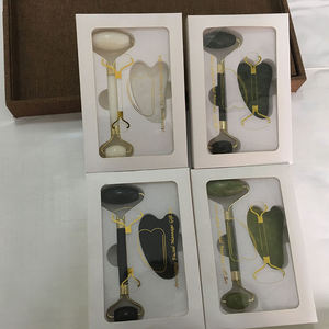 Groothandel Gezichts Jade Roller en Guasha Set, Huidverzorging, Groen, Wit, Zwart - Product Image 4