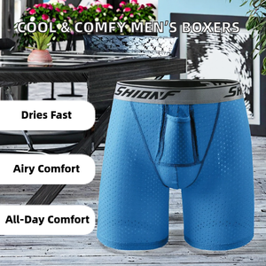 Vente flash - Boxers pour homme à taille mi-haute 100% coton, respirants, confortables et à séchage rapide - Product Image 2