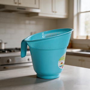 Passoire multifonction pour laver le riz, égouttoir à légumes et fruits avec poignée, passoire de cuisine verte - Product Image 3