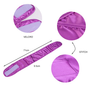 Bandeau en satin personnalisé avec logo, réglable, pour spa, queue de cheval, lavage du visage, pour femmes et filles, idéal pour le sommeil et le maintien des cheveux - Product Image 3