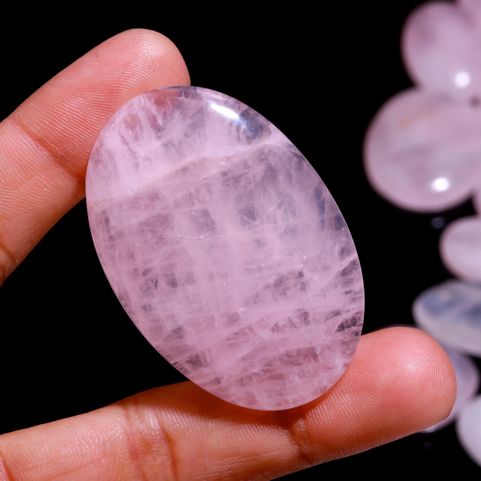 Milky pink with slight translucency