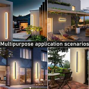Applique murale extérieure en gros, bande LED noire étanche, en aluminium IP65, pour jardin, rue, place, à énergie solaire, CRI 90 élevé - Product Image 4