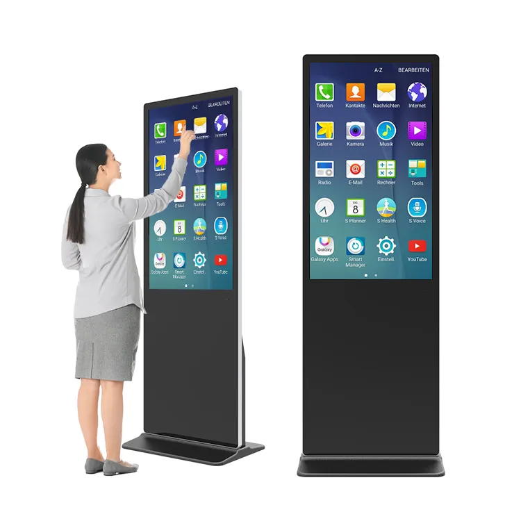 55 inch indoor Android Wifi 2K 4K HD ultra thin touchscreen elevator advertising kiosk vertical digital signage