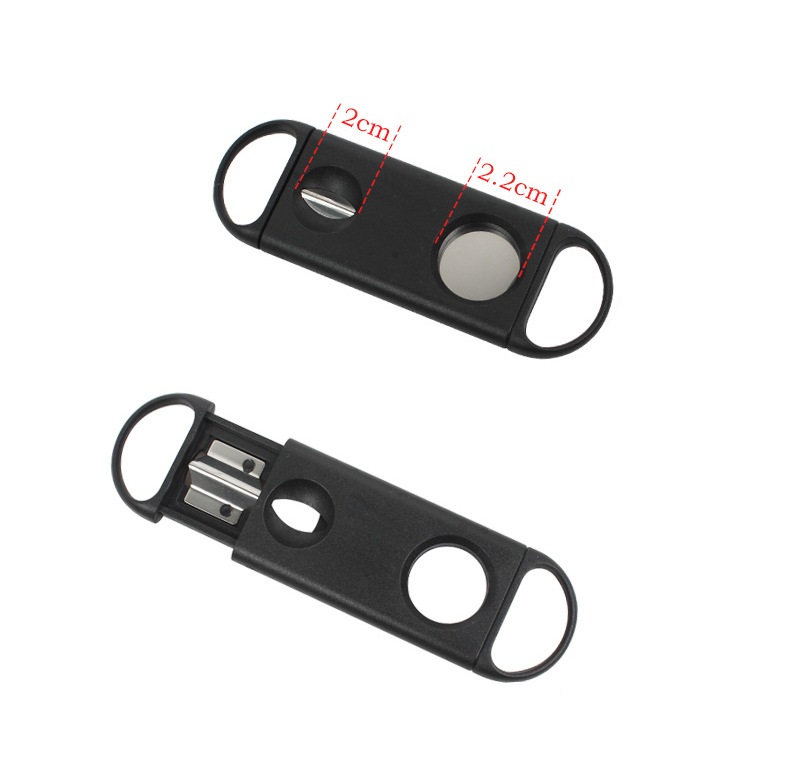 Ножницы для сигар из нержавеющей стали черные пластиковые с двойным лезвием, портативный резак для сигар, аксессуары для ножниц для сигар