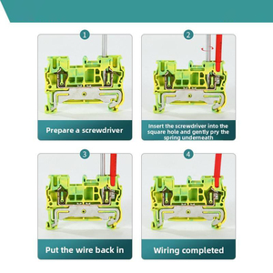 Mt-Phoenix Contact 2.5-PE Ground <b>Terminal</b> Block Push-In Green Yellow 12 AWG DIN Rail 3209532 Original - Product Image 4
