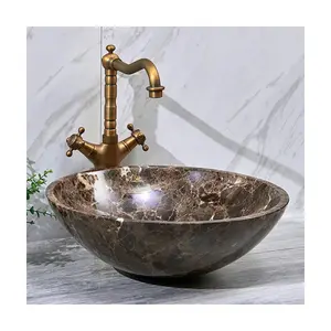 Wc verwenden luxus tisch top runde natürliche stein marmor quarz sockel becken und waschbecken bad preis