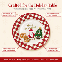 Assiettes et tasses en porcelaine écologiques de 8 pouces, série Noël personnalisée, modernes et durables, cadeaux d'affaires LOMATO, logo personnalisé