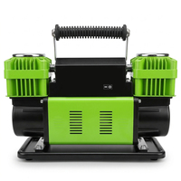 Compresseur d'air métallique robuste 300L/MIN Gonfleur de pneus à double cylindre 12V CC Pompe rapide portable pour camions 4x4 Véhicules tout-terrain