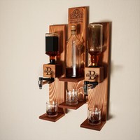 Distributeur de whisky mural en bois personnalisé décanteur allocation d'alcool allocation de bouteille de whisky