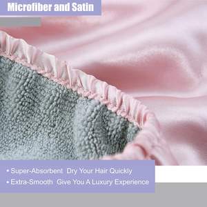 Turbante de toalla de envoltura de pelo de microfibra satinada de dos caras superabsorbente de secado rápido - Product Image 2