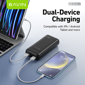 BAVIN PC1182 Chargeur <span class=keywords><strong>portable</strong></span> de voyage ultra fin à double port USB Type C, charge rapide, batterie externe 20000 mAh - Product Image 3