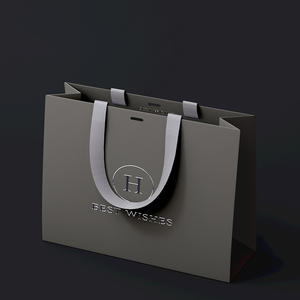 Borsa Shopper di Carta Blu Scuro Stampata Riusabile con Manici per Negozi, Confezione Regalo di Lusso Personalizzata per Abbigliamento - Product Image 2