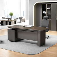 Bureau de direction modulaire en L en MDF, finition grain de bois minimaliste, avec rangement écologique, pour petites et moyennes entreprises