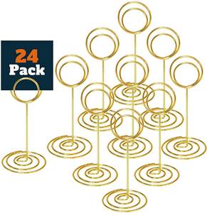 Forme de cercle avec base en spirale porte-cartes de numéro de Table porte-photo supports Place papier Menu Clips - Product Image 1
