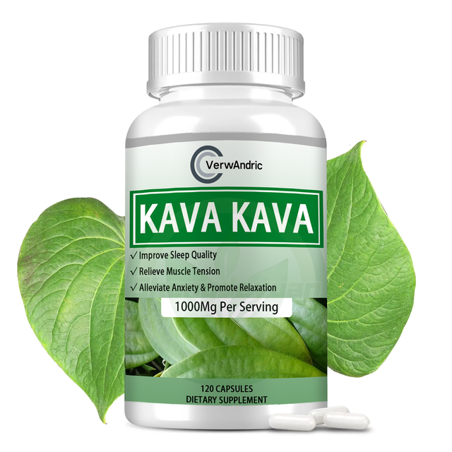 OEM Private Label Kava Kava Capsules Supplements for Adult Use Mood Support Sleep Brain Health 120 Capsules Per Bottle