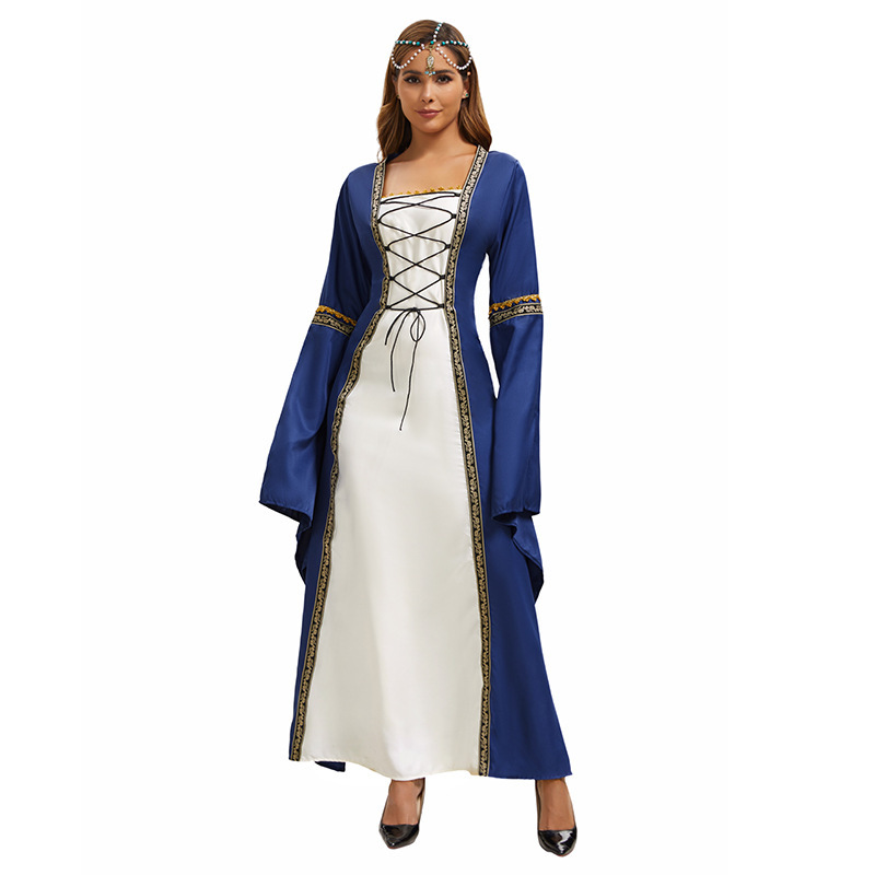 Dark blue [skirt with tie-up details]