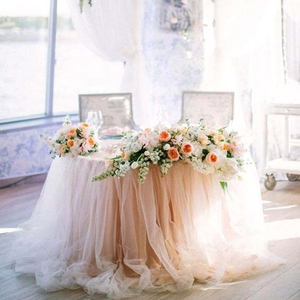 Décorations jetables durables en mousseline de soie pour anniversaire Jupe de table en tutu en tulle pour la fête - Product Image 4