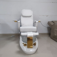 Équipement de salon de manucure de luxe chaise de spa de soin des pieds blanc chaise de pédicure de massage électrique inclinable réglable moderne