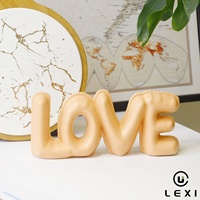 Céramique moderne pour sculpture de lettres, figurine décorative, marque LEXI, personnalisable pour salon, meuble TV, étagère, bureau à domicile