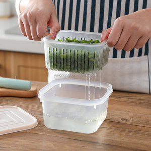 Multifonctionnel cuisine en plastique réfrigérateur organisateur conteneurs pour le stockage des aliments <span class=keywords><strong>Mini</strong></span> Camping boîte Drain cuisine bac de rangement - Product Image 4