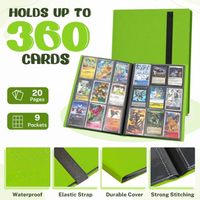 Porte-cartes en cuir PU imperméable, classeur à fermeture éclair à 9 poches pour cartes de baseball, football, basketball et TCG