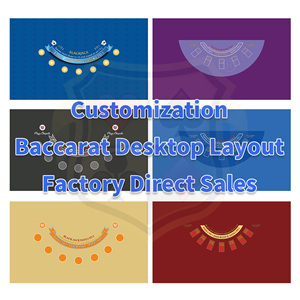 Tapis de jeu de casino YM en velours pour poker et Blackjack, tissu personnalisé couleur noir, pour jeu de Blackjack et aménagement de table de poker - Product Image 3
