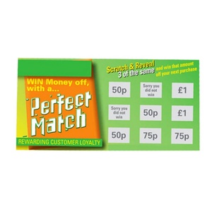 Carte à gratter personnalisée de bonne qualité pour jeux ou loteries, prix d'usine - Product Image 3