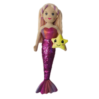 Nouvelle Arrivée Poupée Sirène en Peluche Scintillante de 45 CM avec Animaux Marins dans la Main, Jouet Doux pour Filles, Cadeau, Vente Chaude