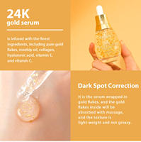 Sérum Liquide Soin de la Peau Marque Blanche 99,9% Or Pur en Flocons Acide Hyaluronique Anti-Âge Anti-Rides Anti-Taches Blanches 30ml Visage