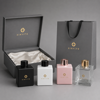 Flacon de parfum de luxe en verre carré plat, base épaisse, flacon de parfum vide, impression personnalisée, couleur personnalisable