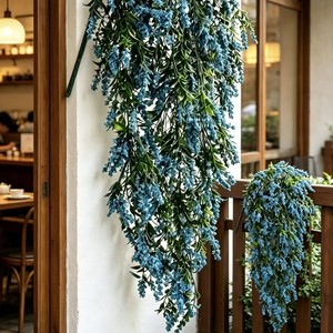 Plante artificielle de lavande violette suspendue pour décoration intérieure et extérieure, en plastique écologique, 69 mailles en mousse - Product Image 3
