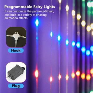 App <strong>Control</strong> Christmas Smart Rgb Addressable Curtain Lights Party <strong>Programmable</strong> <strong>Led</strong> Fairy Smart Curtain Lights - Product Image 5