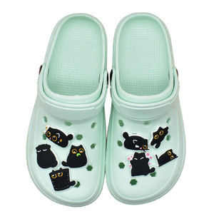 Kreative New Style Cute Schuh Charms Abnehmbare <span class=keywords><strong>Garten</strong></span> Slipper Zubehör Black Cat Schuh dekorationen - Product Image 3