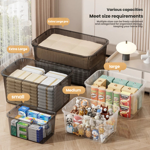 Thùng lưu trữ quần áo bằng nhựa chống bụi trong suốt cực lớn hộp Tổ chức Lưu trữ quần áo Hộp lưu trữ có nắp đậy - Product Image 1