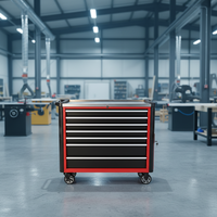 Chariot à outils industriel à roulettes avec 7 tiroirs verrouillables, organisateur d'outils industriel pour la réparation automobile et le garage