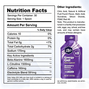 Gel énergétique en marque privée OEM |   Électrolytes sans caféine, étiquette propre, nutrition sportive pour la <span class=keywords><strong>course</strong></span> à <span class=keywords><strong>pied</strong></span>, le marathon, le cyclisme - Product Image 2