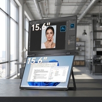 Moniteur portable à double écran de 15,6 pouces 180 °   Écran LCD IPS pliable et rotatif FHD prenant en charge l'affichage double pour les ordinateurs portables MacBook