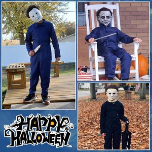 Disfraz de Michael Myers para Niños SINSEN, Mono Azul, Disfraz de Terror para Halloween, para Niños y Niñas de 8 a 13 Años - Product Image 3