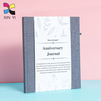 Journal en lin personnalisé Carnets à couverture rigide Carnet imprimé en tissu avec feuille d'or