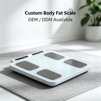 Balance connectée intelligente pour la composition corporelle avec application, 8 électrodes, analyseur professionnel de la composition corporelle, capacité maximale de 180 kg, écran LED en verre trempé