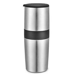 Moulin à café manuel créatif en acier inoxydable, tasse isolée, portable, multifonctionnel, 8,5x8,5x21 cm, blanc nacré, noir mat - Product Image 5